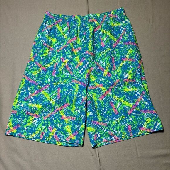 Vintage 90’s Abstract Neon Surf Gear Shorts size Large‎ - Picture 1 of 4